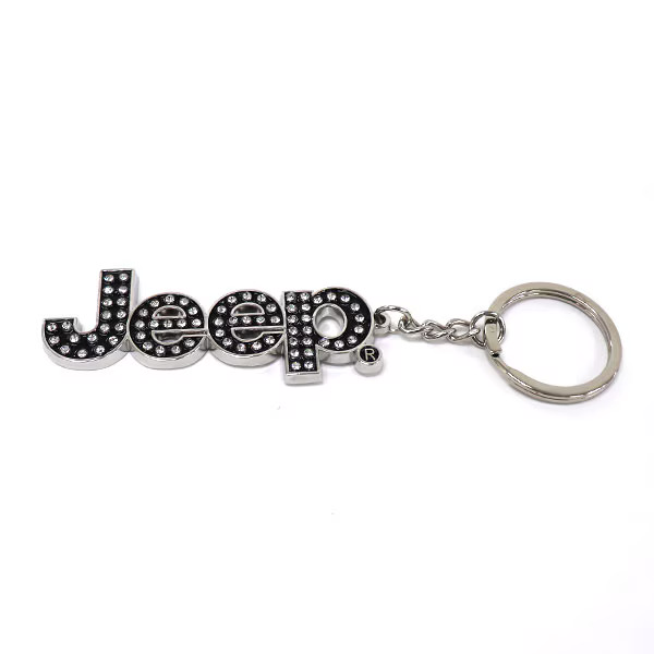 Jeepロゴ ラインストーンキーホルダー