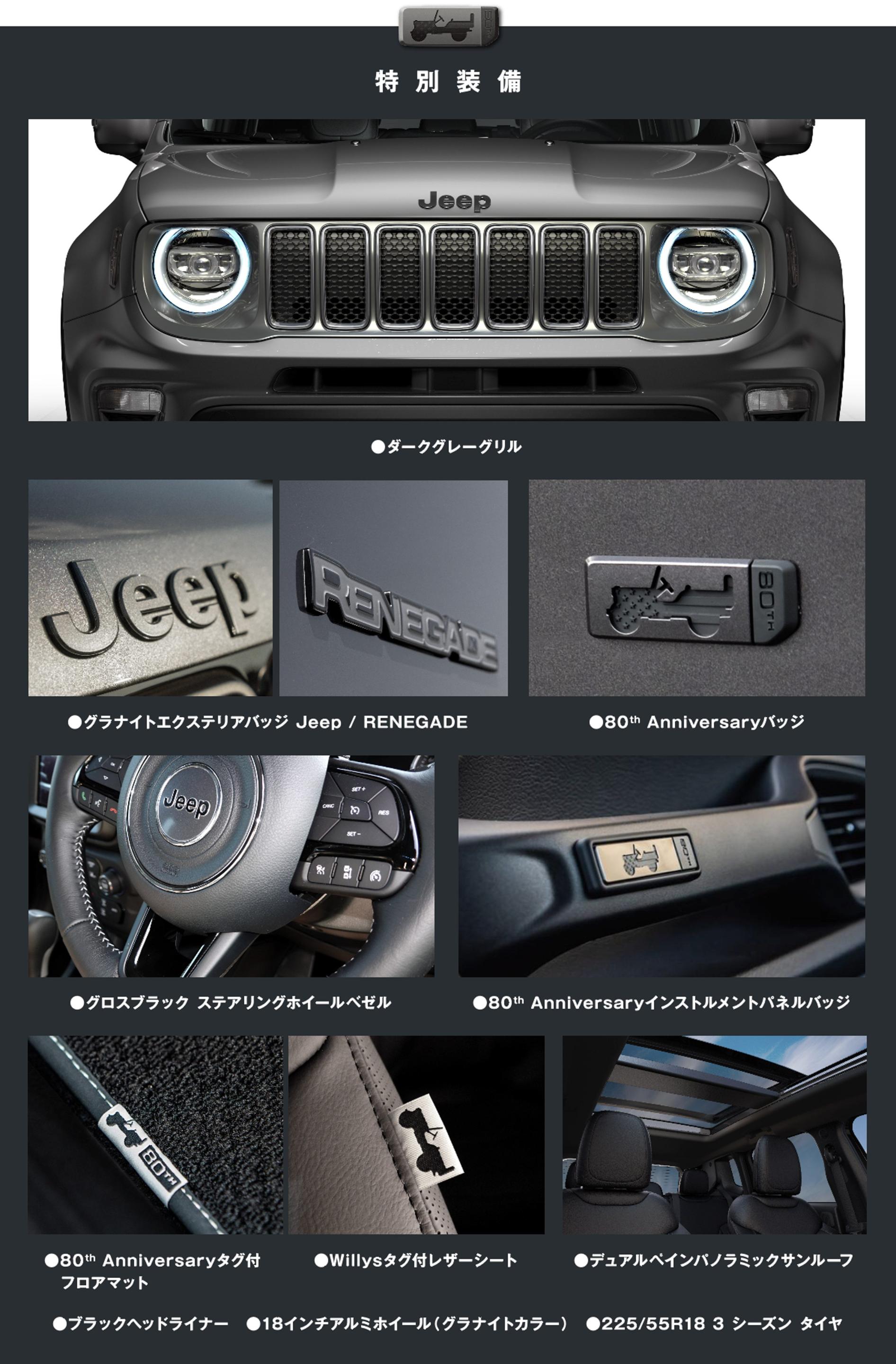 Renegade 80th Anniversary Edition】レネゲードに80周年記念限定車が