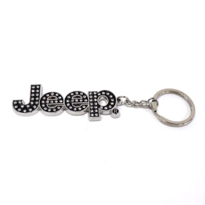 Jeepロゴ ラインストーンキーホルダー