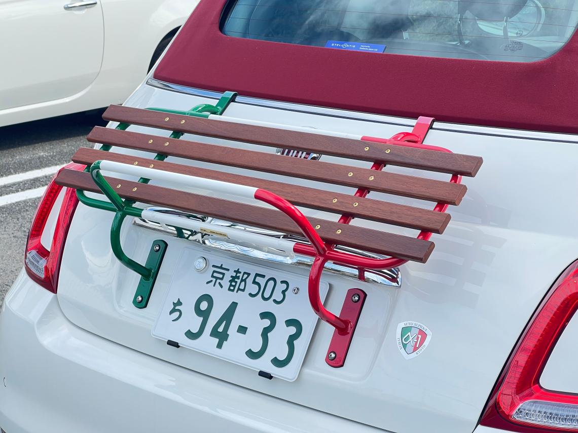 【新品】Fiat 500 ツーリング ラック (クローム) チンクエチェントの可愛いラック