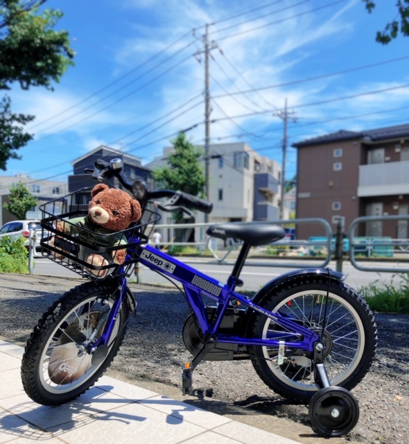 子ども　自転車　ジープ　jeep 青 ジープグッズ ☆お子様大喜び♪キッズ自転車のご紹介 ☆｜ジープ横浜